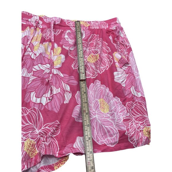 Liz Claiborne Floral Sleep Shorts XL Pink Rayon/Spandex - Picture 4 of 6